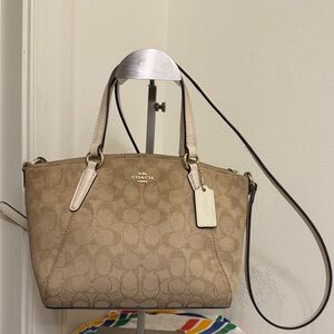 Coach Beige Signature Shoulder Bag